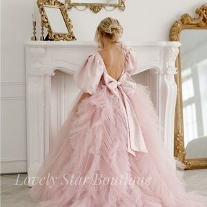 WHITE Tulle Gown with train
